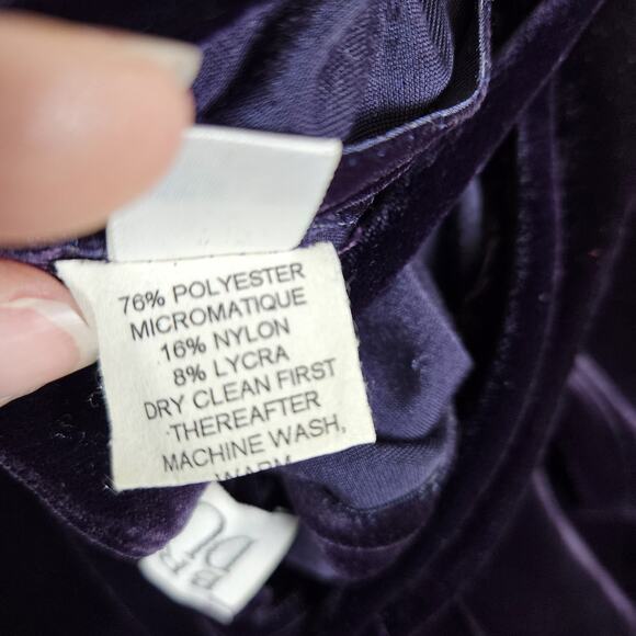 Vintage Bruno Duluc x Kush Mini Dress S Purple Velvet Strappy 80s 90s Y2K Dance - Picture 13 of 16